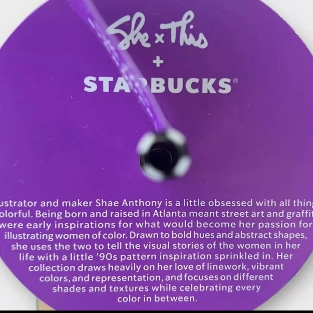 Starbucks X Shae Anthony 2024 ‘She x This’ Graphic Cold Cup 24oz Tumbler - Picture 5 of 7
